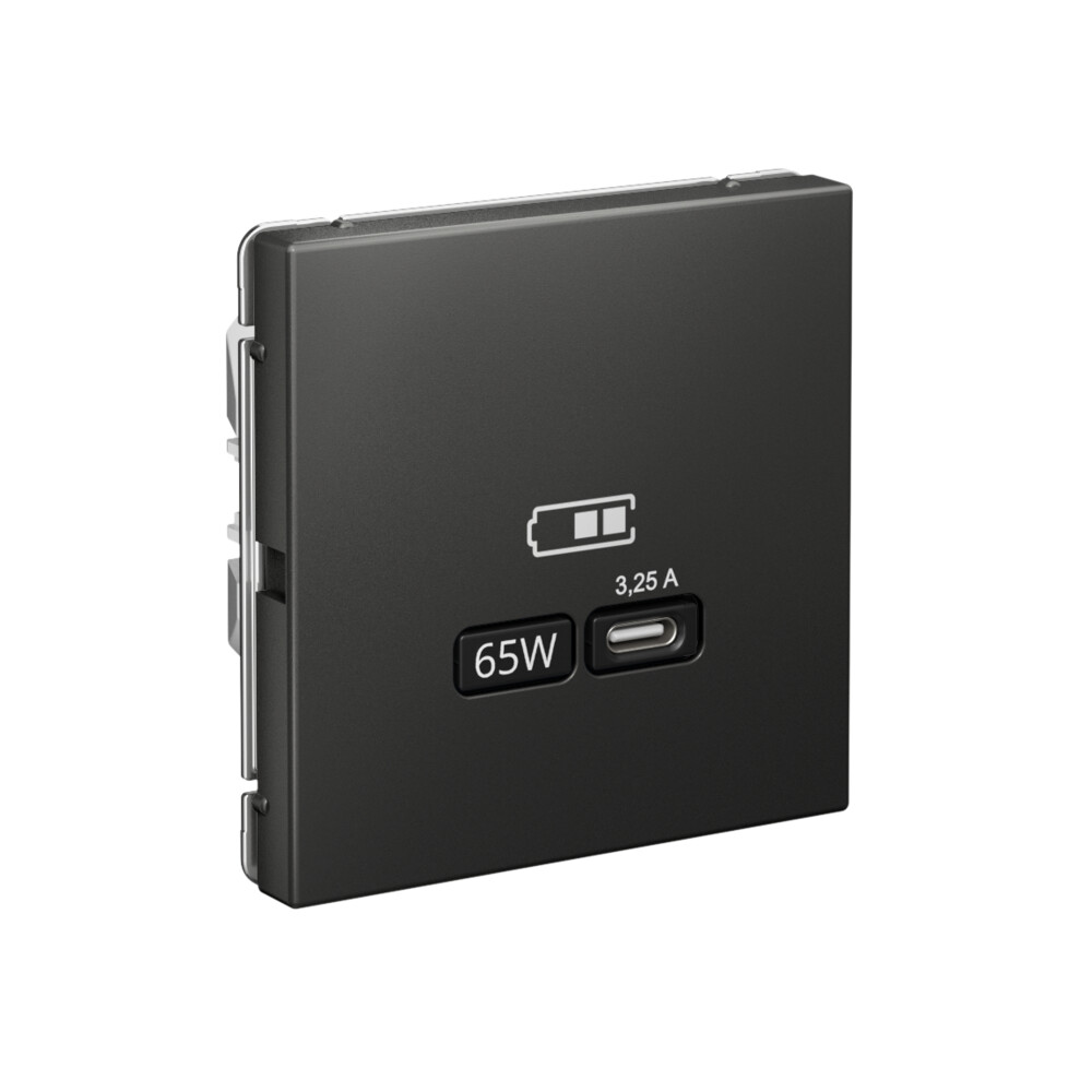 ARTGALLERY USB розетка тип-С 65Вт высокоскор.заряд. QC, PD, механизм, базальт Systeme Electric GAL001427