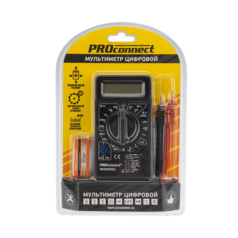 Мультиметр портативный M832 DT832, REXANT ProConnect 13-3012