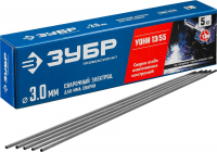 Электроды УОНИ 13/55 с основным покрытием, d 3.0x350 мм, 5 кг в коробке, Профессионал. ЗУБР 40025-3.0