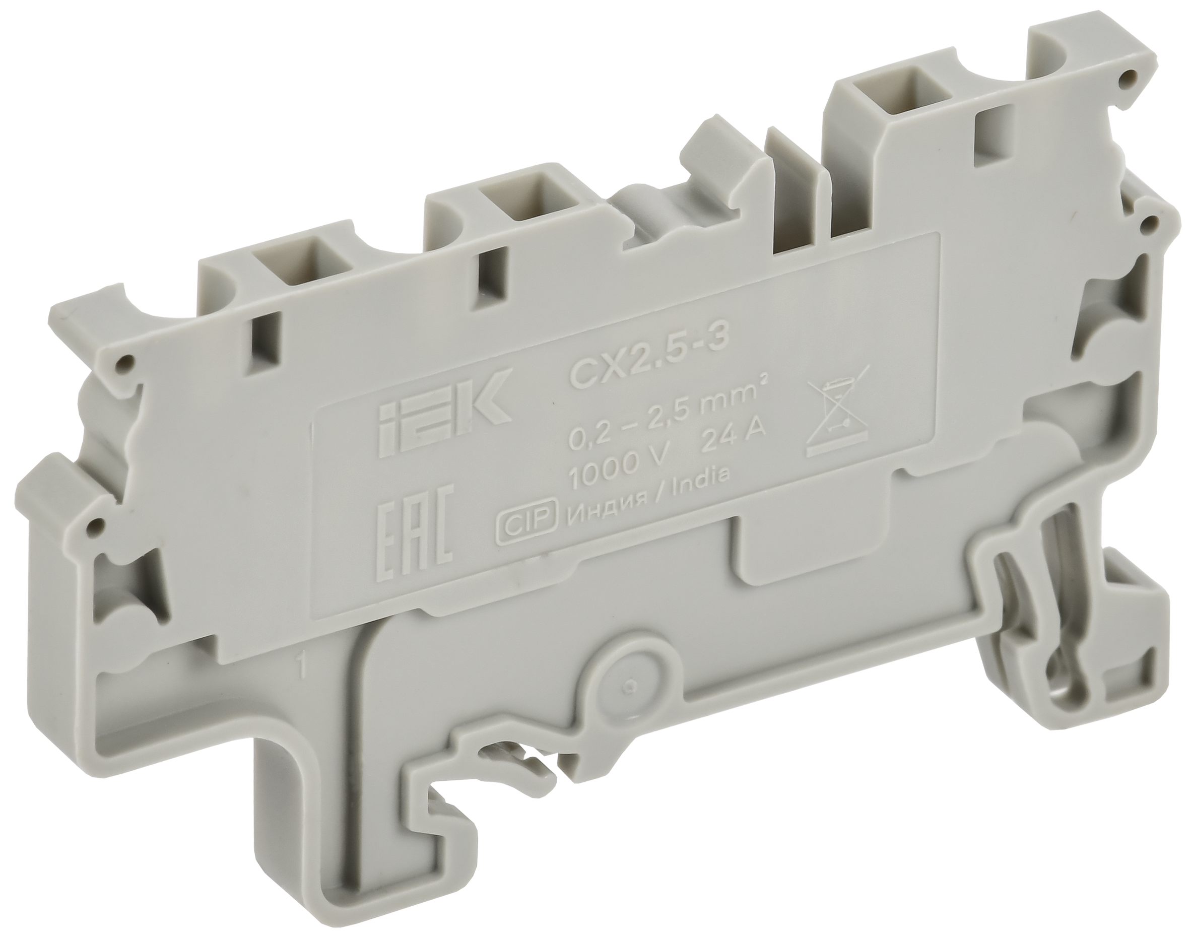 ARMAFIX Клемма пружинная CX2.5-4 2,5мм2 четырехконтактная серая IEK AF-CT40-00-4-K03-002