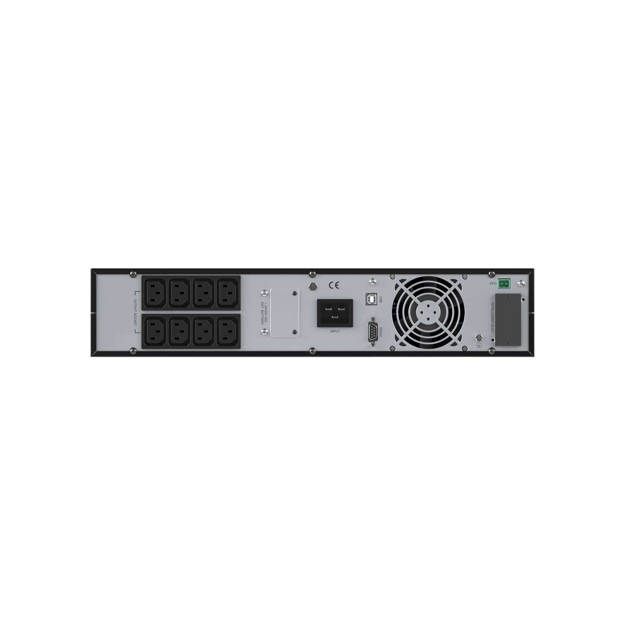 Источник бесперебойного питания Online Small Rackmount, 2000 ВА/1800 Вт, 1/1, 8xIEC C13, EPO, USB, RS-232, Rack 2U, з/у 1А, 4x9Ач DKC SMALLR2A5I