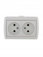 HATA Розетка двойная без заземления белая Lezard 710-0200-128