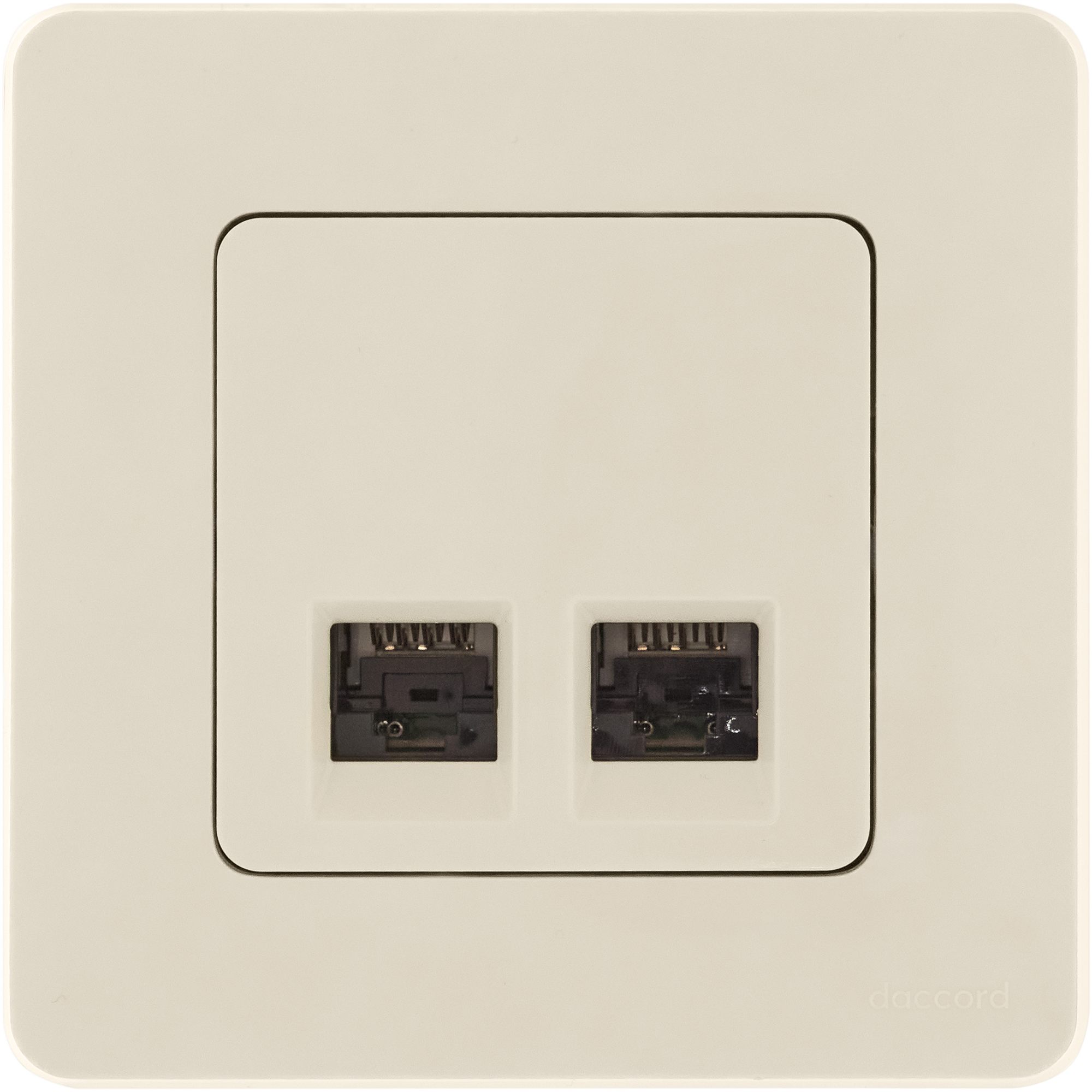 Розетка компьютерная двойная RJ45 категория 5Е UTP слоновая кость INSPIRIA IEK 673836