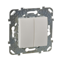 UNICA Переключатель двухклавишный в рамку бежевый сх.6+6 Schneider Electric MGU5.213.25ZD