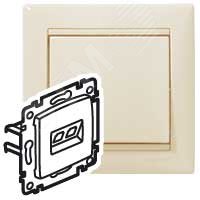 Розетка компьютерная RJ45 категория 5Е UTP с захватами слоновая кость VALENA IEK 774130