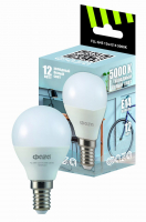 Лампа светодиодная LED 12Вт E14 5000K шар 230/50 ФАZА 5038592