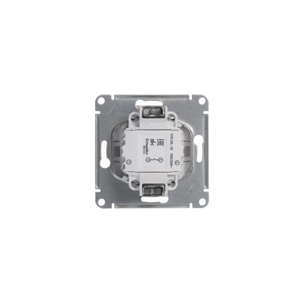GLOSSA Кнопка нажимная в рамку белый схема 1 Systeme Electric GSL000115
