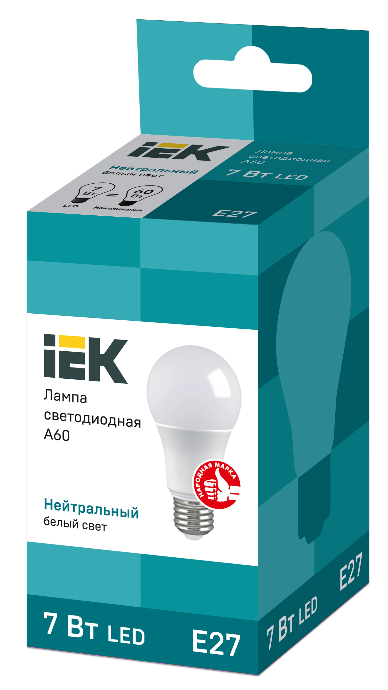 Лампа светодиодная A60 груша 7Вт 230В 3000К E27 IEK LLE-A60-7-230-30-E27