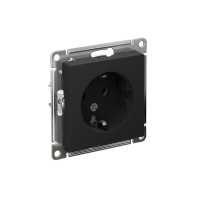Розетка ATLASDESIGN с заземлением 16А механизм карбон Systeme Electric ATN001043