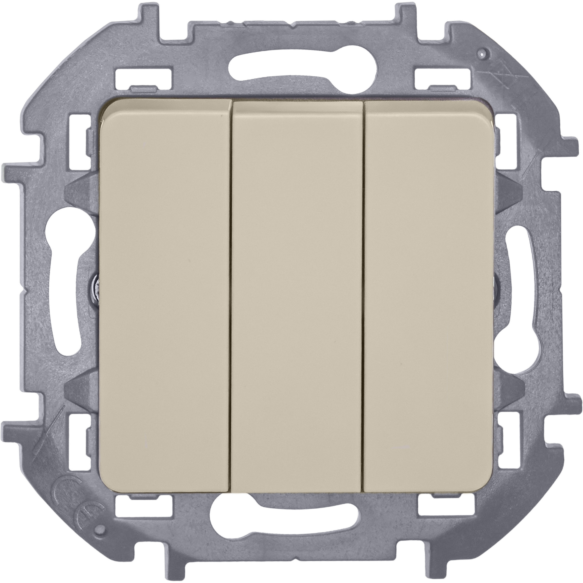 Выключатель 3-клавишный 10АХ слоновая кость INSPIRIA IEK 673541