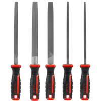 Набор напильников с двухкомпонентной рукояткой    (5шт, №2, 300/200 мм, 2-я насечка) P.I.T. HSET03-0005