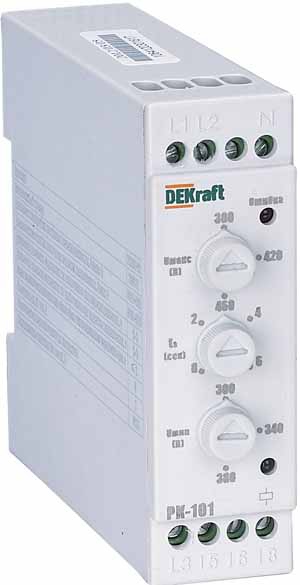 Реле контроля фаз РК-101 380В тип 02 Dekraft 23301DEK