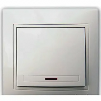 Выключатель одноклавишный, с подсветкой, металлик, серый Lezard 701-1010-111