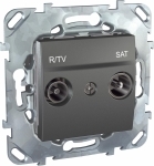 UNICA Розетка телевизионная R-TV/SAT оконечная черная Schneider Electric MGU5.455.12ZD