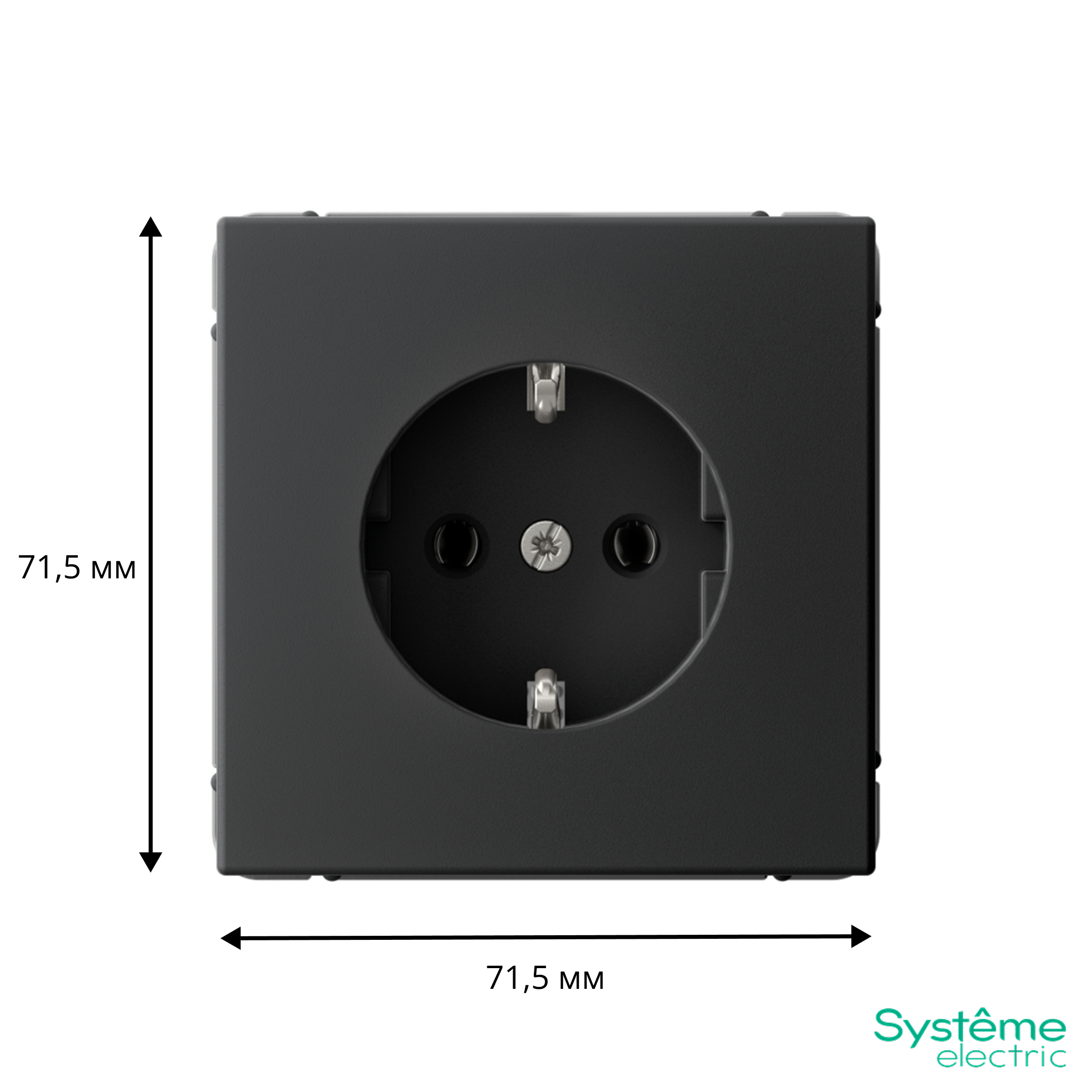 ARTGALLERY РОЗЕТКА с заземлением, 16А, механизм, быстрозажимные клеммы, карбон Systeme Electric GAL001043S