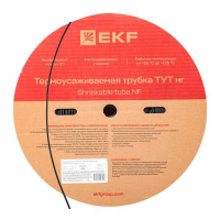Трубка термоусаживаемая ТУТ нг 4/2 черная рулон PROxima EKF tut-4-b