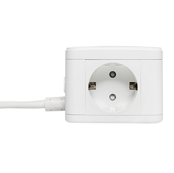 Удлинитель Куб 2 гнезда 3USB 2,4А+зарядное        устройство 1,3 метра 1мм2 EKF UBA-CUB-3-WC