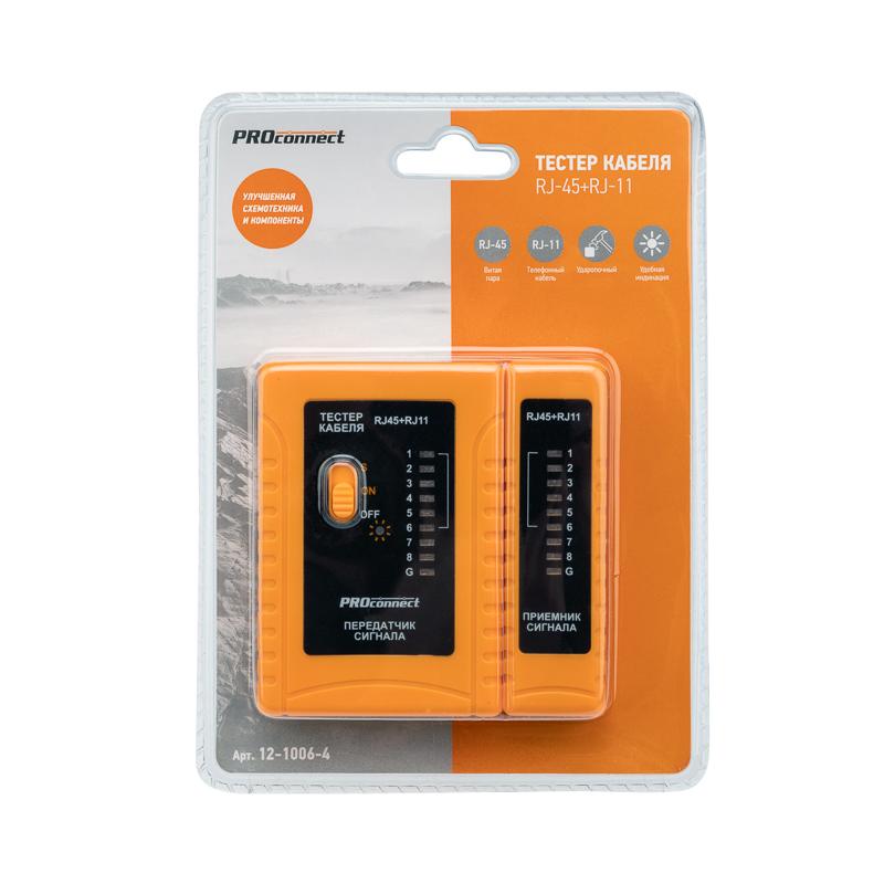 Тестер кабеля RJ-45+RJ-11 468 PROconnect REXANT 12-1006-4