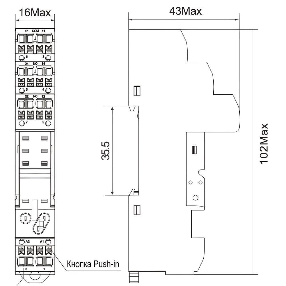 Колодка с клеммами push-in для реле серии IRM DKC IRM-B-PT