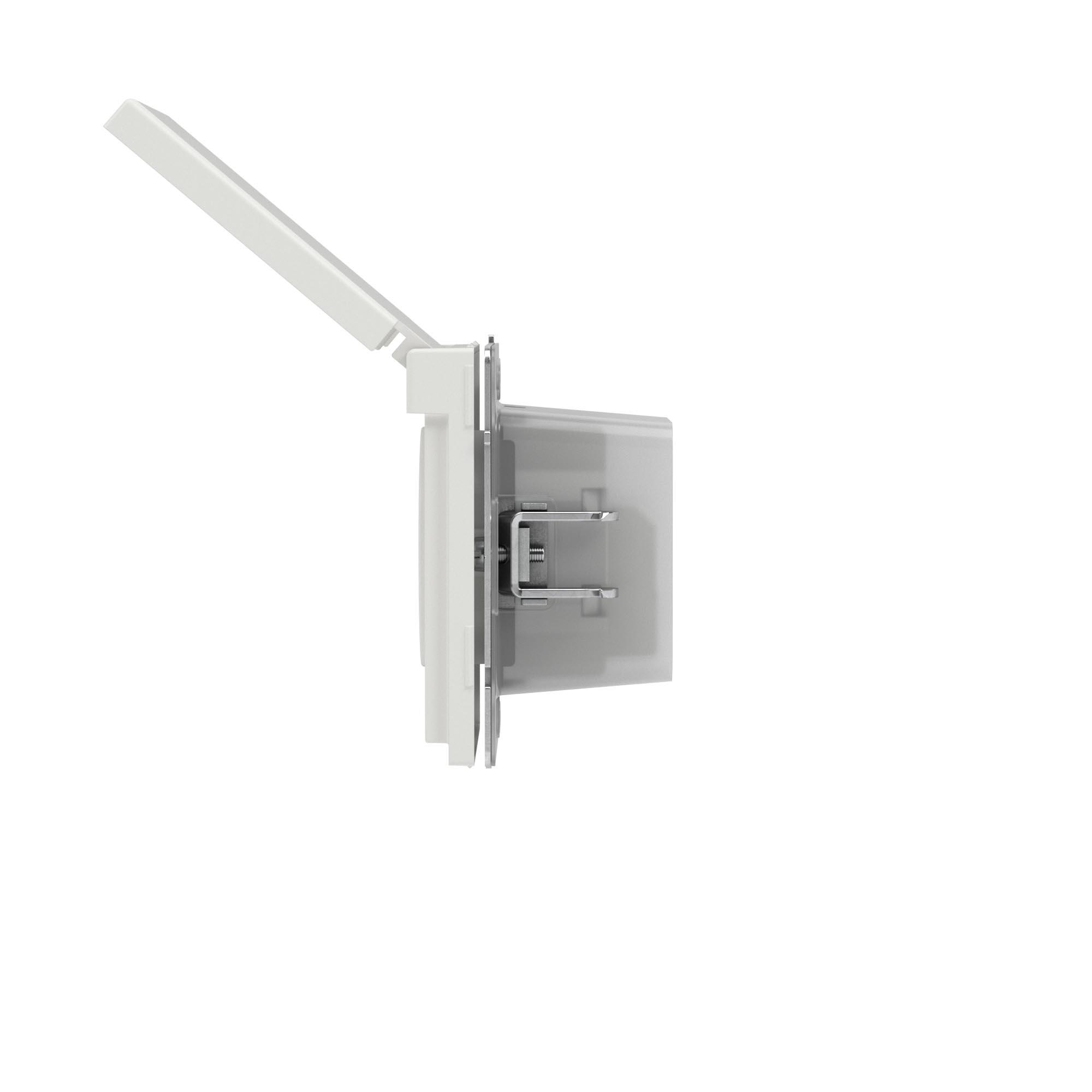 Розетка силовая, 2P+E, с з/ш, с крышкой, IP44, KANT, белый песок DKC 7010013