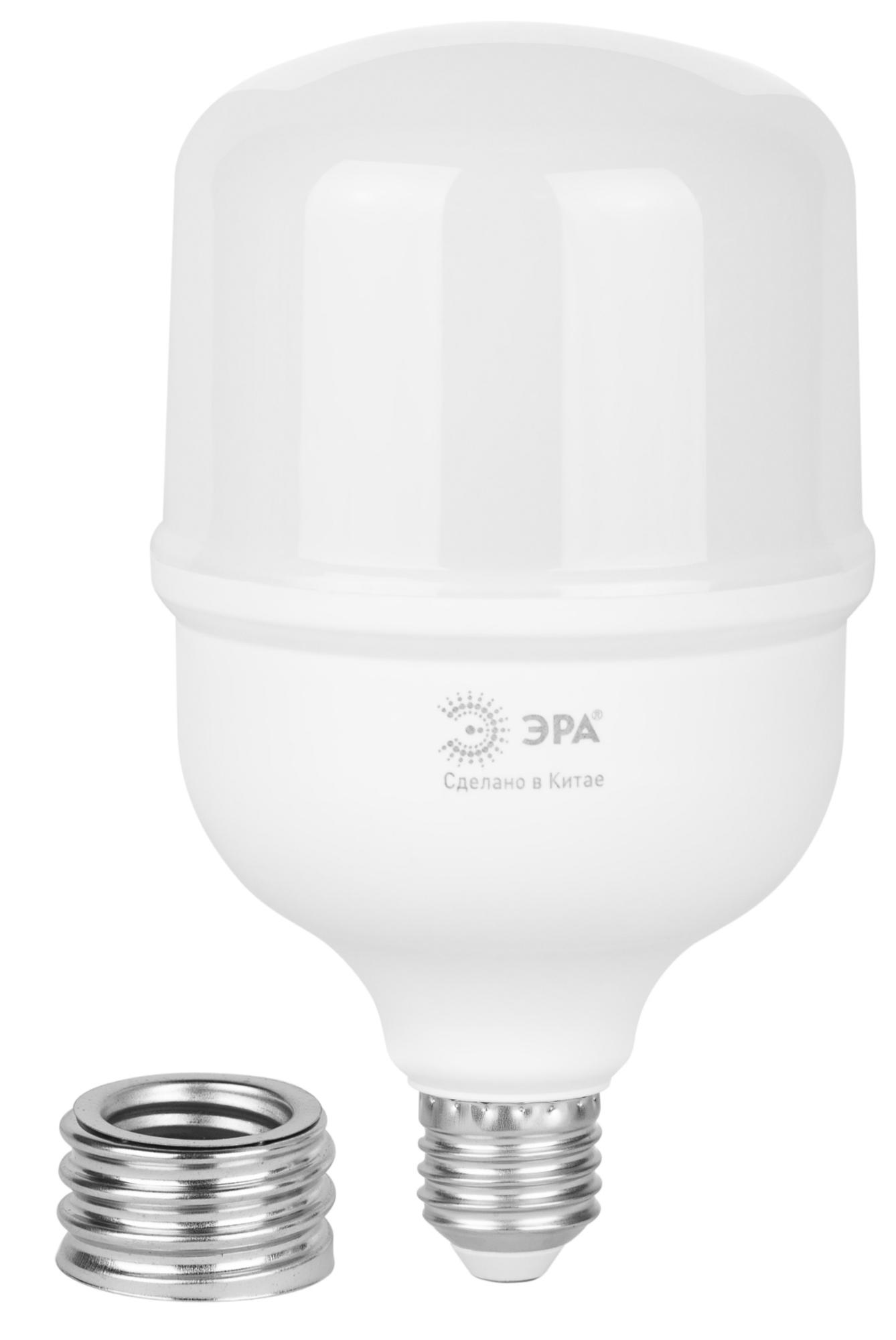 Лампа светодиодная LED 50 Вт 4900Лм 6500К T100 холодный E27/E40 (переходник) 150-275В LED POWER T100-50W-6500-E27/E40 Red Line ЭРА Б0063829