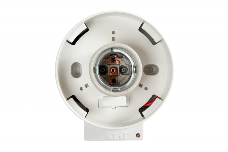 Основание оптико-акустический датчик, регулировка акустич. Датчика, подходит для ЛОН, КЛЛ и LED ламп, цоколь Е27, защитный предохранитель, плафон А85, Актей СА-18 200030200400