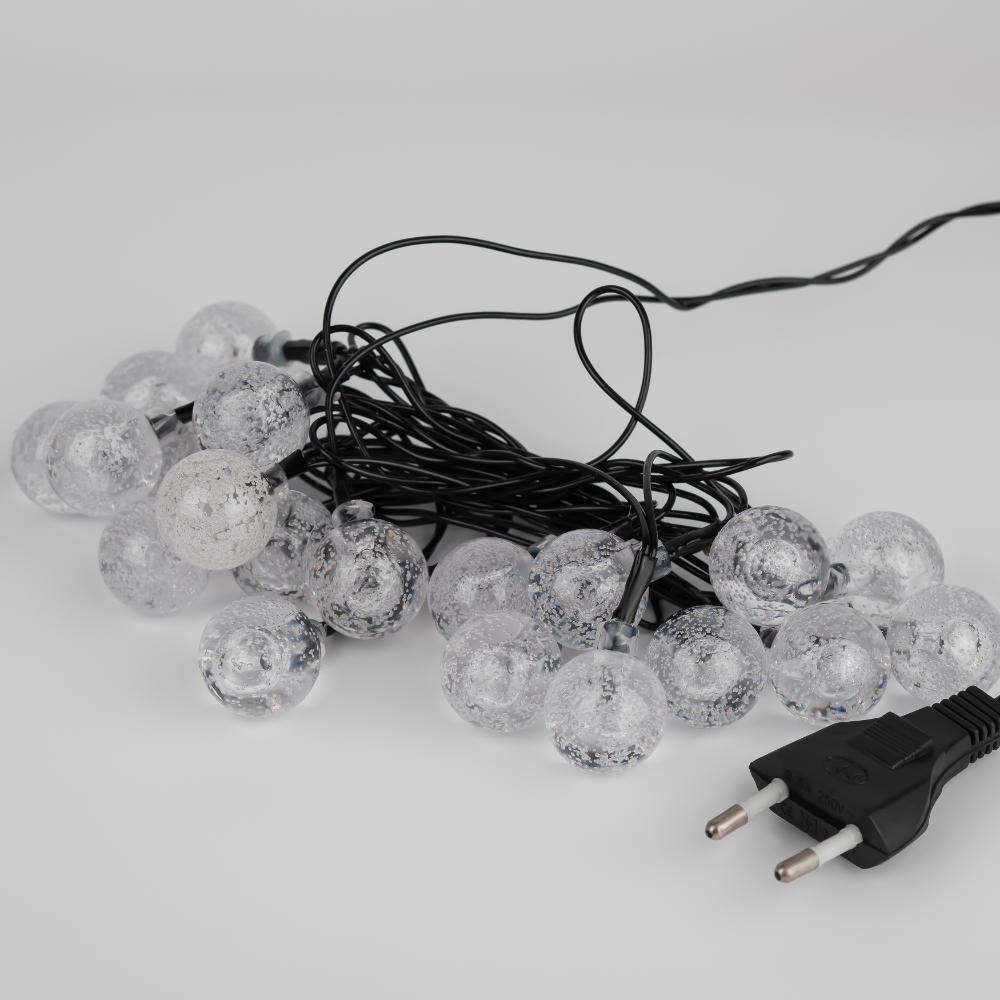 Гирлянда LED Нить Шарики кракле d25мм, 2 м, RGB, 220V ENIN - 25BG ЭРА Б0055997