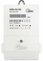 Счетчик электроэнергии НЕВА 104  1S0 5(60)  однофазный однотарифный, 5(60), кл.точ. 1.0, Щ, ЖКИ Тайпит 6079861