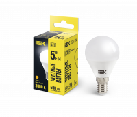 Лампа светодиодная G45 шар 5Вт 230В 3000К E14 IEK LLE-G45-5-230-30-E14