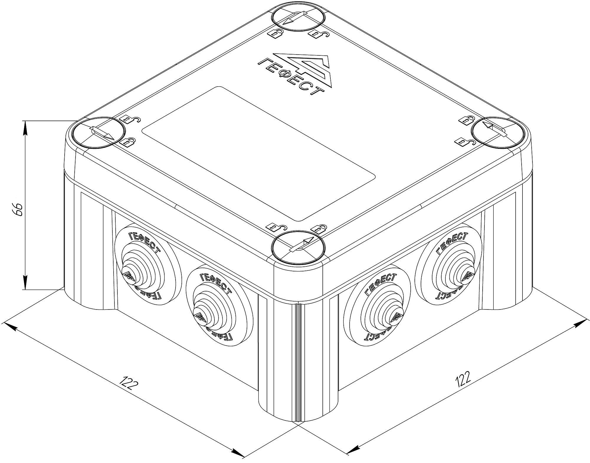 Коробка монтажная КМ-1212(П)-IP55 Гефест УТ000031491