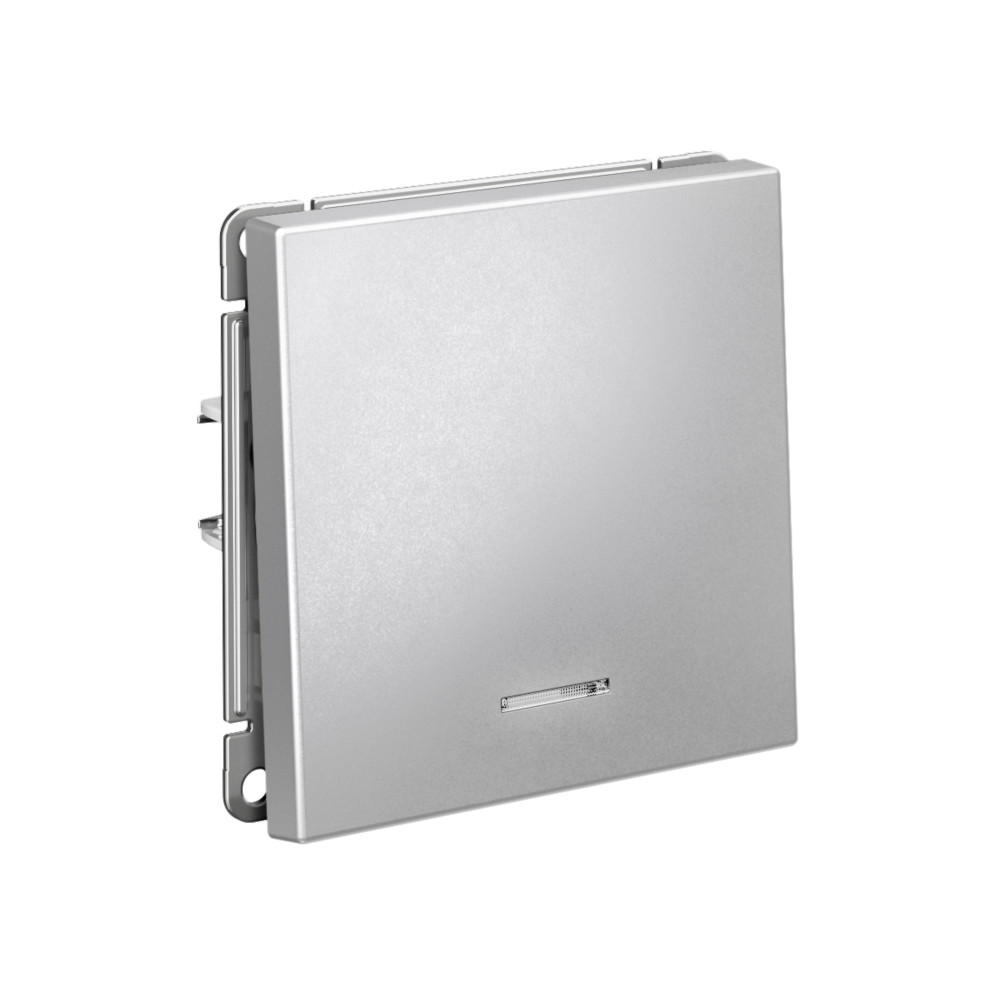 ARTGALLERY 1-клавишный ВЫКЛЮЧАТЕЛЬ с подсветкой, 10АХ, механизм, быстрозажимные клеммы, АЛЮМИНИЙ Systeme Electric GAL000313S