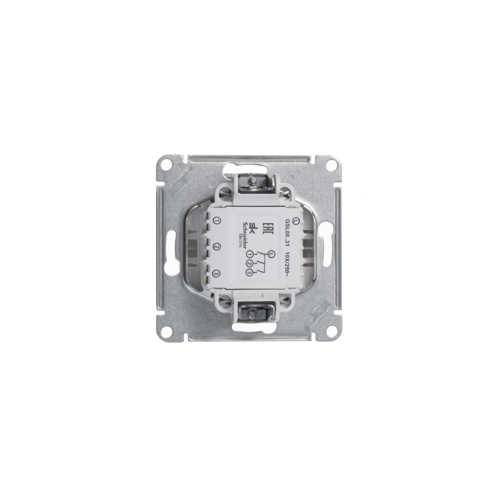 GLOSSA Выключатель трехклавишный в рамку белый схема 3 Systeme Electric GSL000131