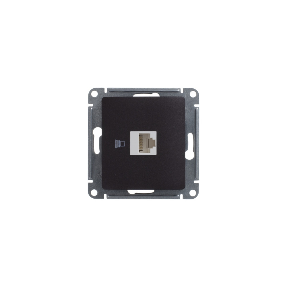 GLOSSA Розетка компьютерная RJ45 категория 5E шоколад в рамку Systeme Electric GSL000881K