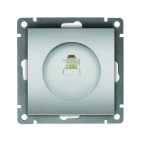Розетка компьютерная одноместная серия Афина, с/у, 1А, RJ45, серебро (еврослот) UNIVersal A0051-S