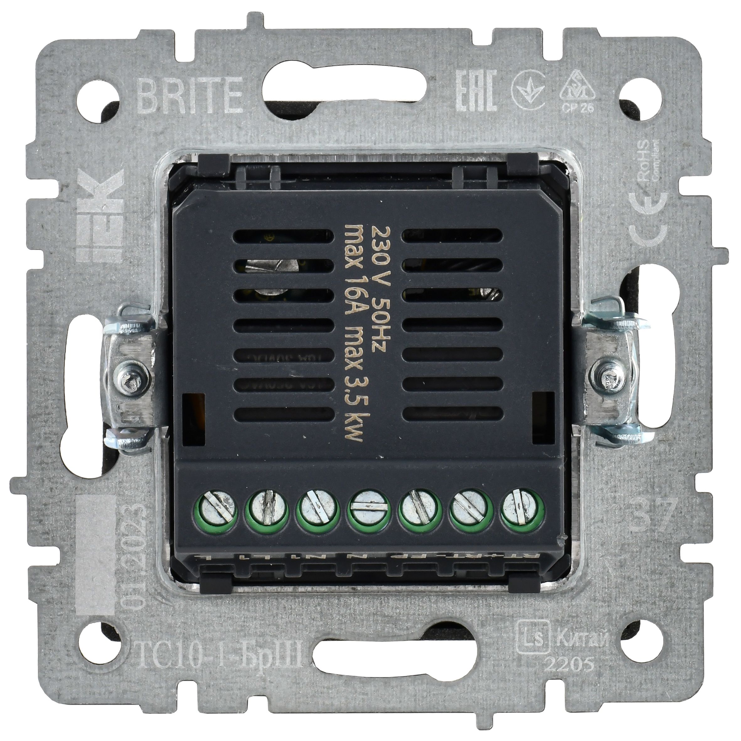 BRITE Термостат электронный с индикацией ТС10-1-БрШ шампань IEK BR-RT11-K37