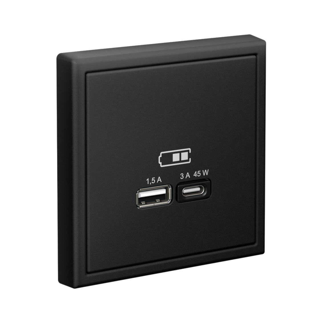 ARTGALLERY USB розетка A + тип-C 45Вт высокоскор.заряд. QC, PD, механизм, карбон Systeme Electric GAL001029