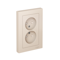 Розетка ATLASDESIGN двойная без заземления со шторками 16А в сборе бежевый Systeme Electric ATN000222