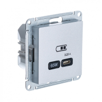 ATLASDESIGN USB РОЗЕТКА тип-C 65W высокоскор.заряд. QC, PD, механизм, АЛЮМИНИЙ Systeme Electric ATN000327