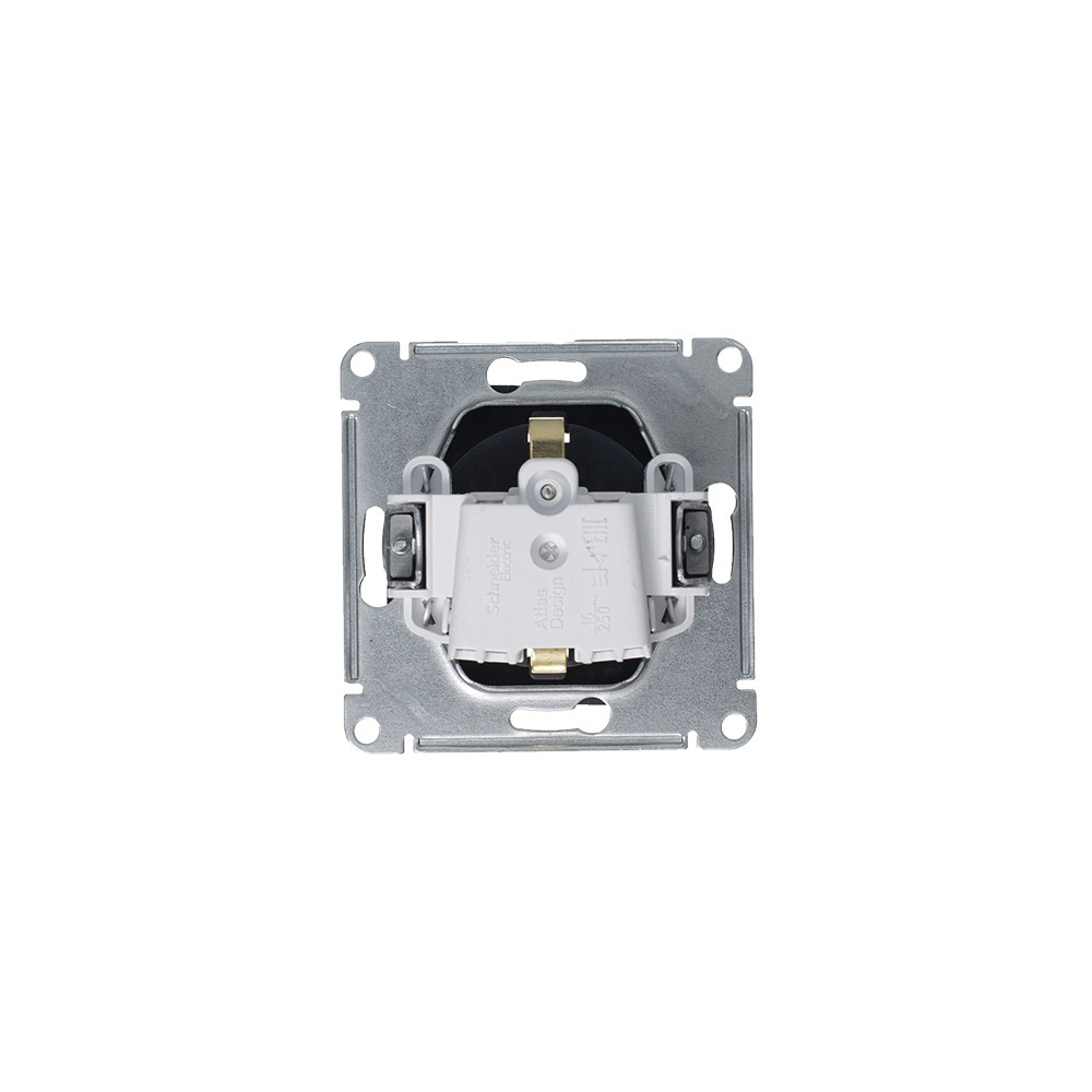 Розетка ATLASDESIGN с заземлением 16А механизм грифель Systeme Electric ATN000743