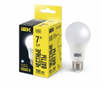 Лампа светодиодная A60 груша 7Вт 230В 6500К E27 IEK LLE-A60-7-230-65-E27