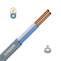 Кабель силовой ВВГ-Пнг(А)-LS 2x1,5ок(N)-0,66 20м ТРТС КОРДЛАЙН ЭК000114737