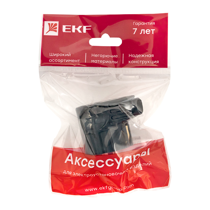 Вилка угловая усиленная с/з черная 16А 250В Proxima EKF AVY16-30-r
