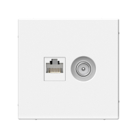 ARTGALLERY розетка двойная ТВ + компьютерная RJ45, кат. 5Е, белый Systeme Electric GAL000189