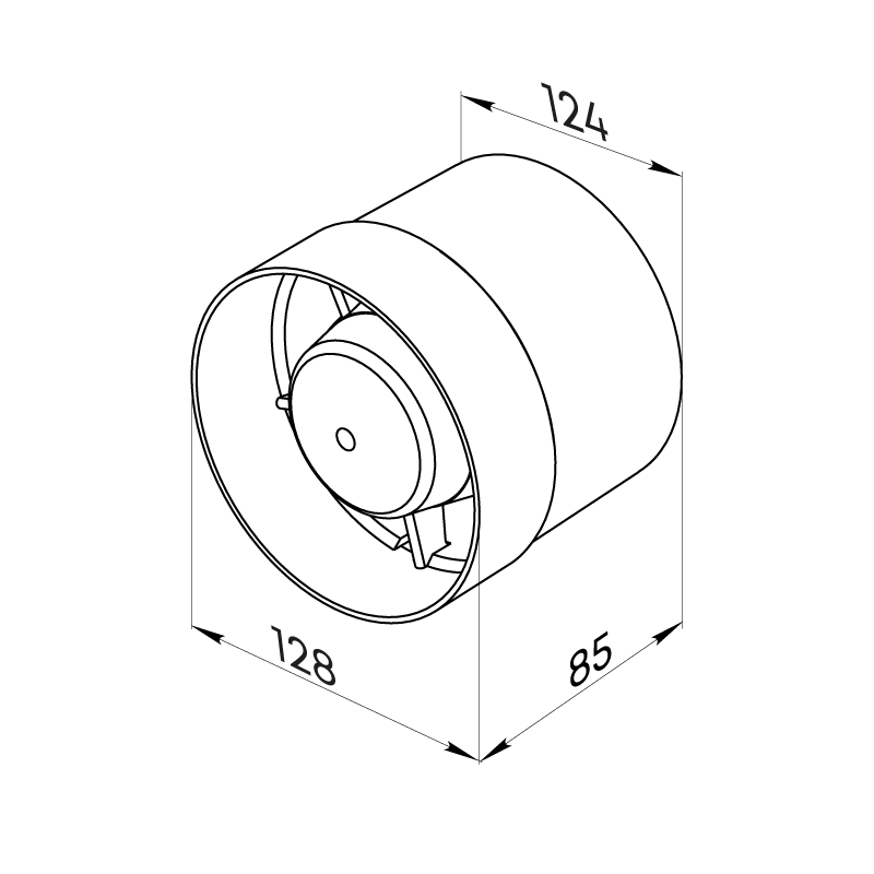 Вентилятор осевой канальный 125 ZERNBERG 10222231 00-022223  