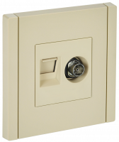 FORTE&PIANO Розетка двойная TV+RJ45 кат.5E FP436 ваниль IEK FP-AK20-1-K10