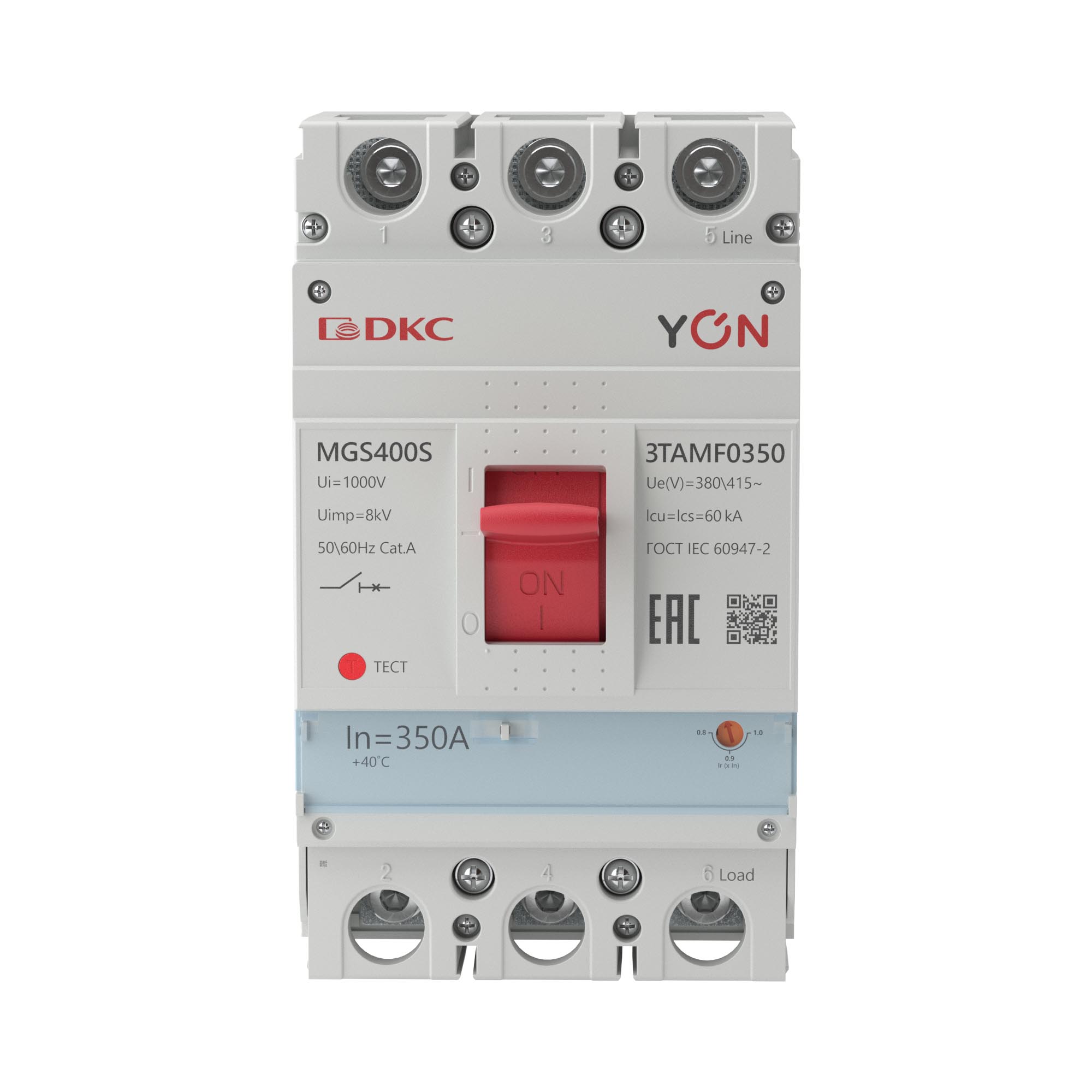 Выключатель автоматический YON MGS400 3P 280-350A 60kA DKC MGS400S-3TAMF0350