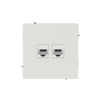 Компьютерная розетка RJ-45 без шторки, кат.5е двойная, KANT, белый песок DKC 7010664