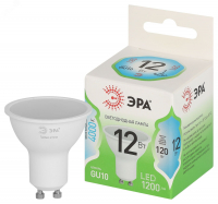 Лампа светодиодная MR16-12W-840-GU10 GL 12Вт софит яркий белый свет GU10 GREEN LINE LED ЭРА Б0066994
