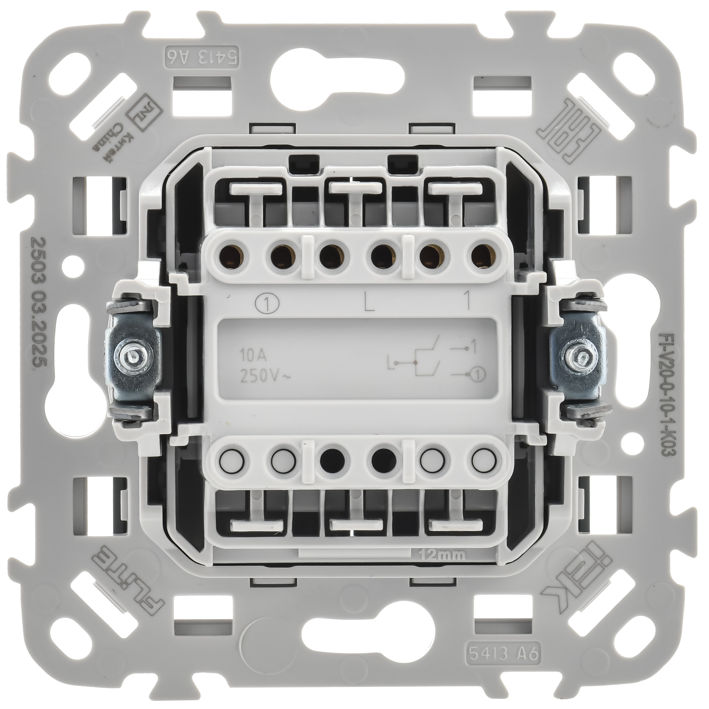 FLITE Выключатель 2-клавишный 10А ВС12-1-0-ФлС серый IEK FI-V20-0-10-1-K03