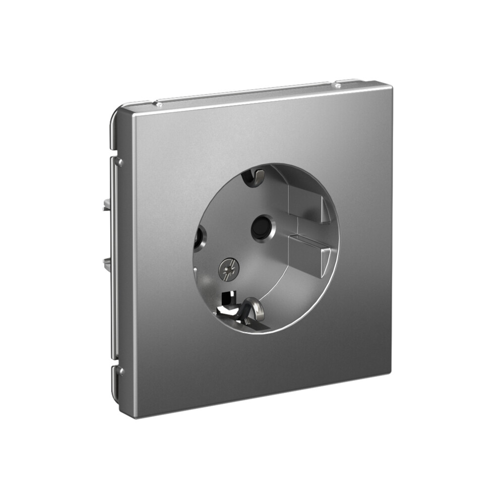 ARTGALLERY розетка с заземлением со шторками, 16А, механизм, сталь Systeme Electric GAL000945